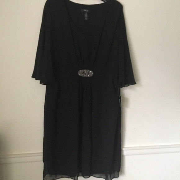 Style & Co flowing BLACK DRESS. Misses 16. NWT - Picture 4 of 7